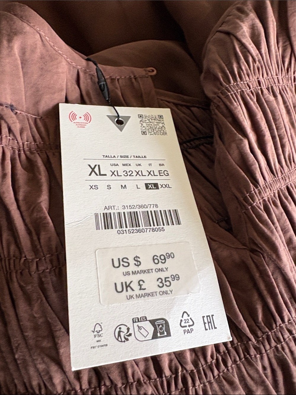 Zara Brown Sleeveless Midi Dress - Picture 8 of 8